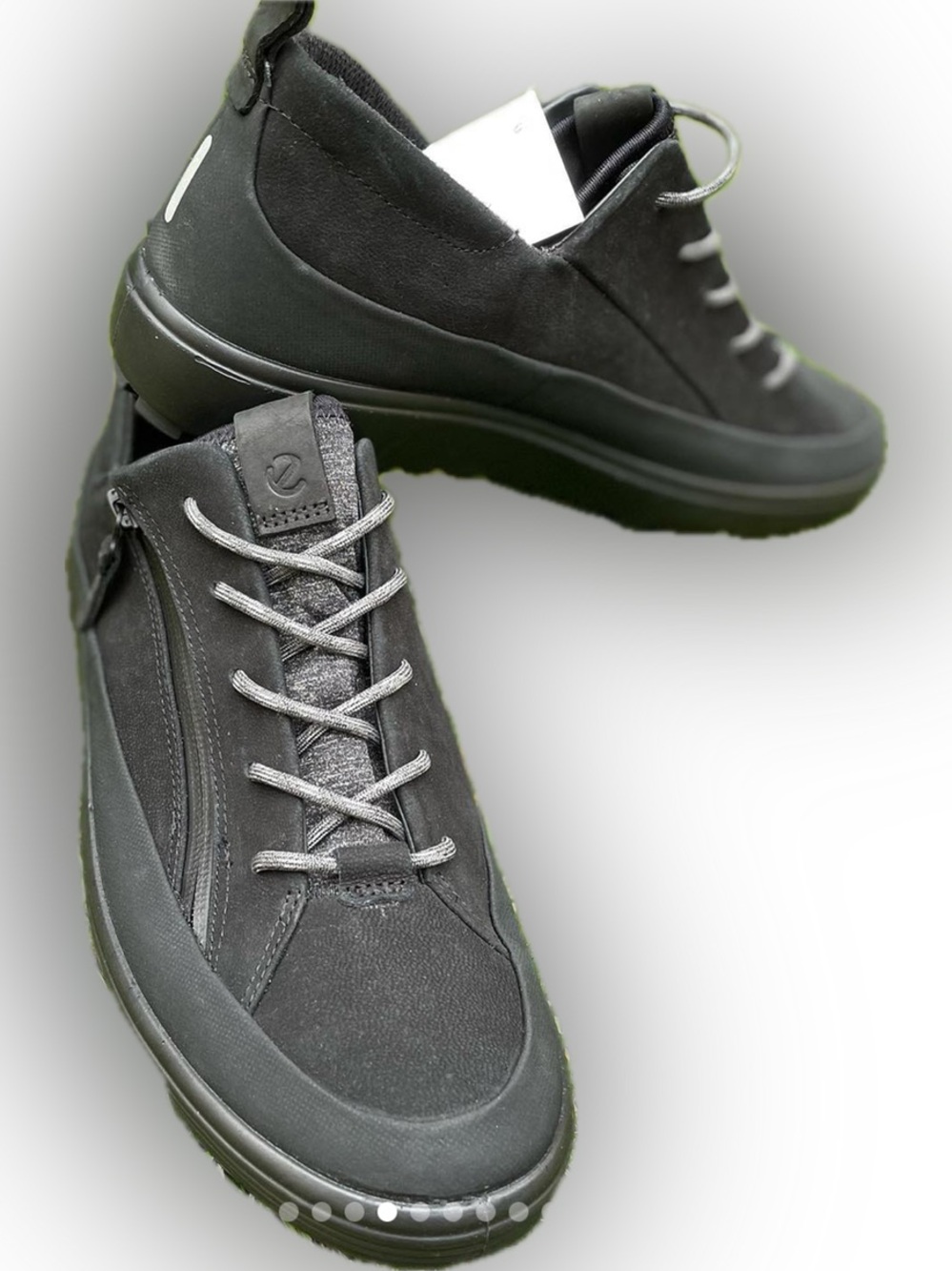 50%offw ❤️ECCO Soft 7 Tred Gore-Tex Black Leather Sneakers 11.5 - Zip Up s12